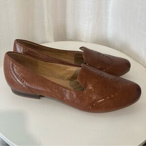 Women NATURALIZER N5 comfort brown leather loafer flats size US 9.5